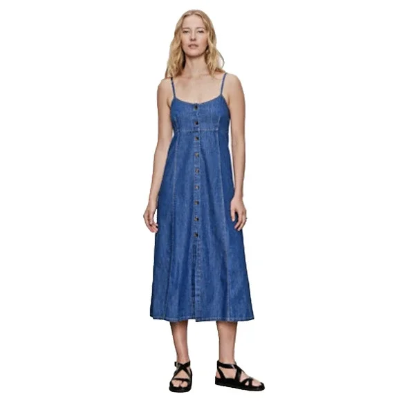 NWT Sanctuary Sweetheart Neck Wilder Denim Dress - Size S ($139) - Picture 1 of 4